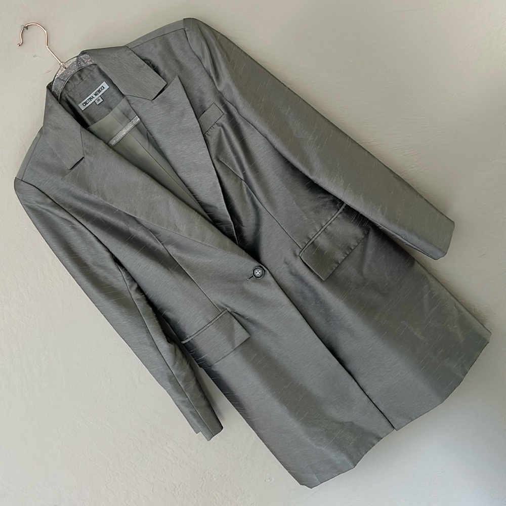 Cristina Merriggi Silver Long Blazer 38